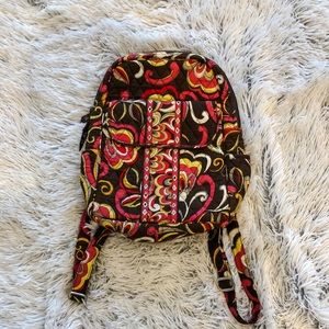 Vera Bradley Brown Pink Orange Paisley Backpack